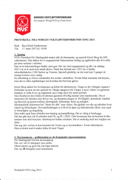 Protokoll NVFs Ting 2013 - Norges Vektløfterforbund