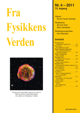Nr 4, 2011 - Norsk Fysisk Selskap / Norsk Fysikkråd