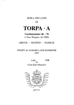 Torpa - A, gardsnummer 46-76 (Vest-Torpen)