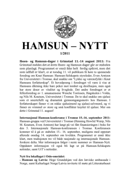 hamsun – nytt 1/2011 - Hamsun
