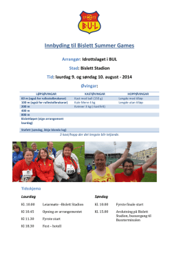 Innbydelse Bislett Summer Games