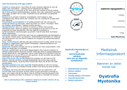 Medisinsk informasjonskort Dystrofia Myotonika type 1
