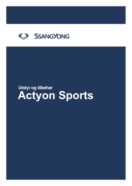 Actyon Sports - SsangYong ekstrautstyr og tilbehør
