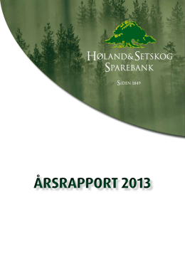 ÅRSRAPPORT 2013 - Høland og Setskog Sparebank