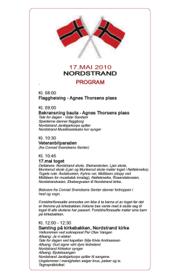 17. mai 2010 - program for Ljan, Nordstrand, Munkerud