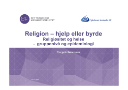 Sørensen, Torgeir: Sammenheng mellom religion og psykisk helse