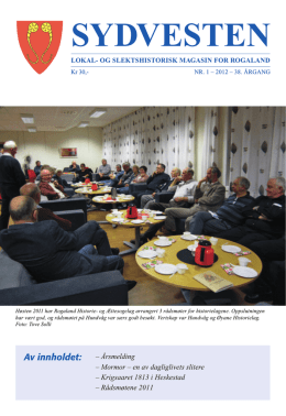 Sydvesten 2012-1.pdf - Rogaland Historielag