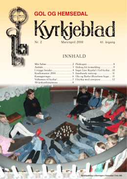 Kyrkjeblad nr. 2 - 2010 - Hemsedal kyrkjelege fellesråd