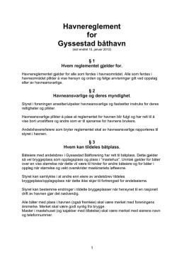 Havnereglement for Gyssestad båthavn