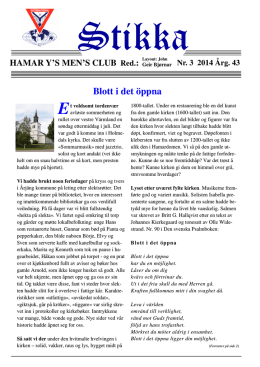 Stikka 3 2014 - Hamar Y`s Men`s Club