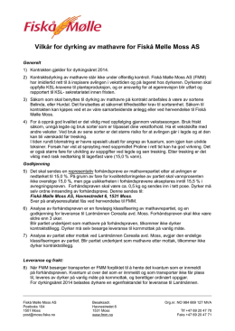 Mathavrekontrakt for sesong 2014/15 - Fiskå Mølle