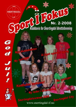 Sport i Fokus Nr. 2-2008 - Snertingdal Idrettsforening