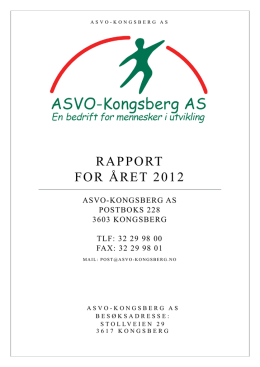 ÅRSRAPPORT 2012 - ASVO Kongsberg