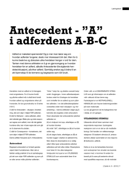 Antecedent - ”A” i adferdens A-B-C