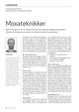 Kursreferat: Moxakurs - Akupunkturforeningen
