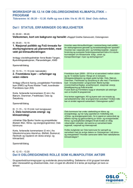 Program klimaworkshop 08.12.14, Osloregionen