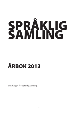 ÅRBOK 2013 - Landslaget for språklig samling