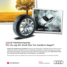 Audi Høstkampanje Er du og din Audi klar for kaldere dager?