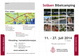 Solåsen Bibelcamping 11. - 27. juli 2014