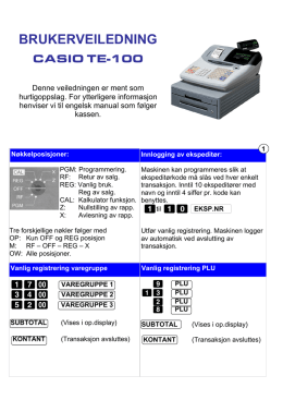 Casio TE 100 - Kasse og Butikkdata AS