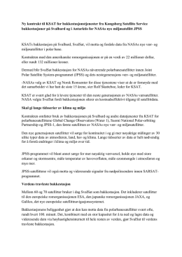 Ny kontrakt til KSAT for bakkestasjonstjenester fra Kongsberg