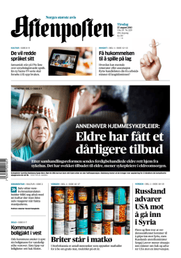 27.08.2013 Aftenposten Morgen