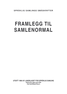 Framlegg til samlenormal - Landslaget for språklig samling