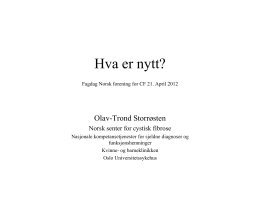 Presentasjon av Olav Trond Storrøsten, daglig leder ved Norsk
