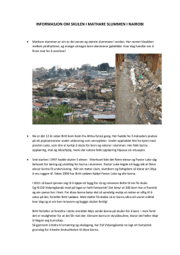 informasjon om skulen i mathare slummen i nairobi