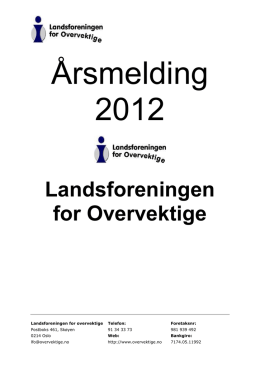 Årsmelding LFO 2013.pdf - Landsforeningen for Overvektige