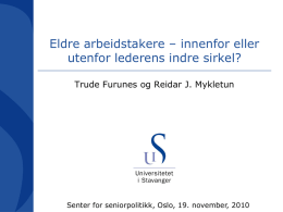 Trude Furunes foredrag - Senter for seniorpolitikk