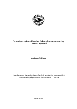 Personlighet og jobbtilfredshet