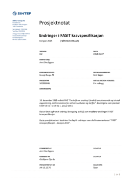 Endringer i FASIT Kravspesifikasjon versjon 2015