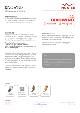 Divowind produktdatablad