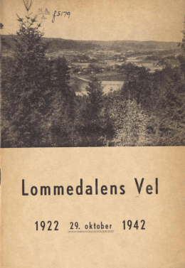 Lommedalens Vel 1922-1942