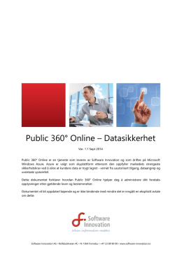 Public 360° Online – Datasikkerhet