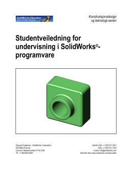 Studentveiledning for undervisning i SolidWorks®