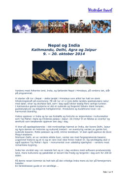Nepal og India - Westerboe Travel