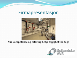Firmapresentasjon - Østlandske VVS AS