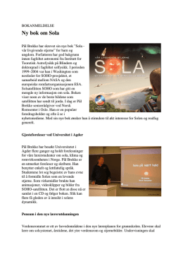 Ny bok om Sola - verdensrommet.org