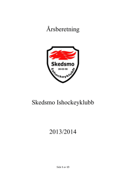 Årsberetning Skedsmo Ishockeyklubb 2013/2014