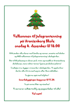 Velkommen til julegrantenning på Uranienborg Skole onsdag 4