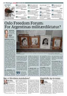 Oslo Freedom Forum: For Argentinas militærdiktatur?