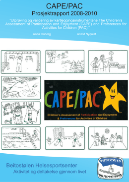 Prosjektrapport Cape/Pac 2008-2010.
