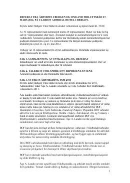 Referat fra årsmøte 2012 - Bergen og Omland Friluftsråd