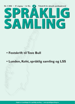 Språklig Samling 2006-3 - Landslaget for språklig samling