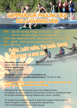Sommerplakat A4 - Oslo Kajakklubb