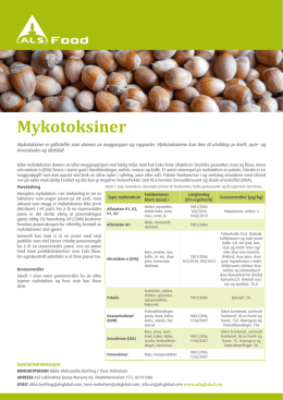 Mykotoksiner - ALS Laboratory Group Norway AS