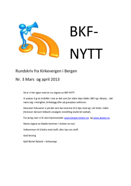 BKF-nytt 3-2013 - Bergen kirkelige fellesråd