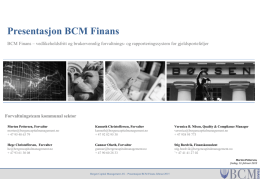 Presentasjon BCM Finans